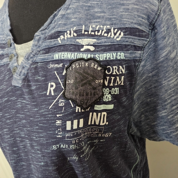 ⭐️Projek Mens Blue Henley Shirt Size Med - Picture 4 of 7